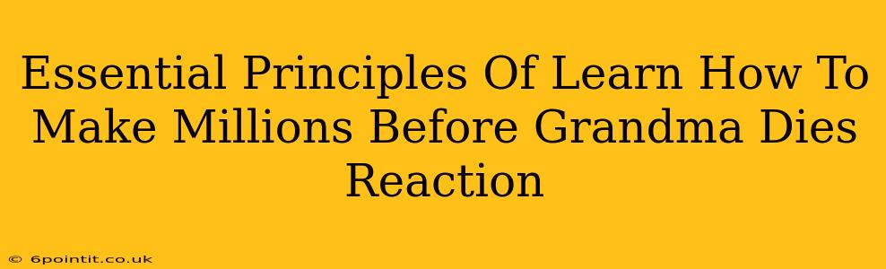 Essential Principles Of Learn How To Make Millions Before Grandma Dies Reaction