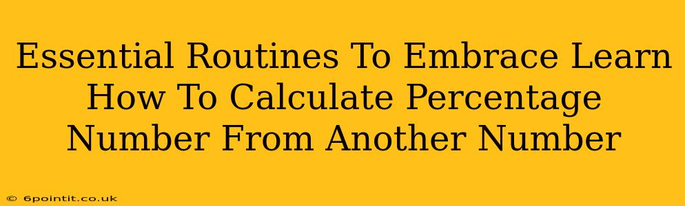 Essential Routines To Embrace Learn How To Calculate Percentage Number From Another Number