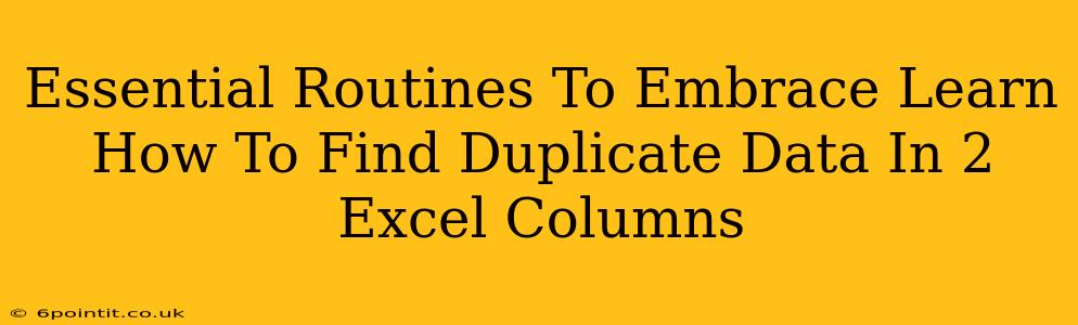 Essential Routines To Embrace Learn How To Find Duplicate Data In 2 Excel Columns