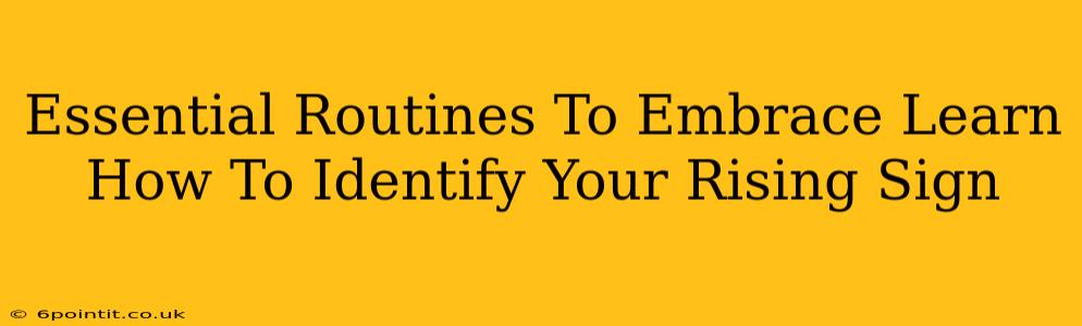 Essential Routines To Embrace Learn How To Identify Your Rising Sign