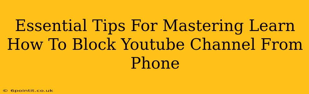 Essential Tips For Mastering Learn How To Block Youtube Channel From Phone