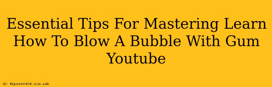 Essential Tips For Mastering Learn How To Blow A Bubble With Gum Youtube