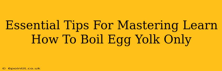 Essential Tips For Mastering Learn How To Boil Egg Yolk Only