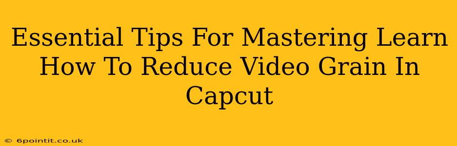 Essential Tips For Mastering Learn How To Reduce Video Grain In Capcut