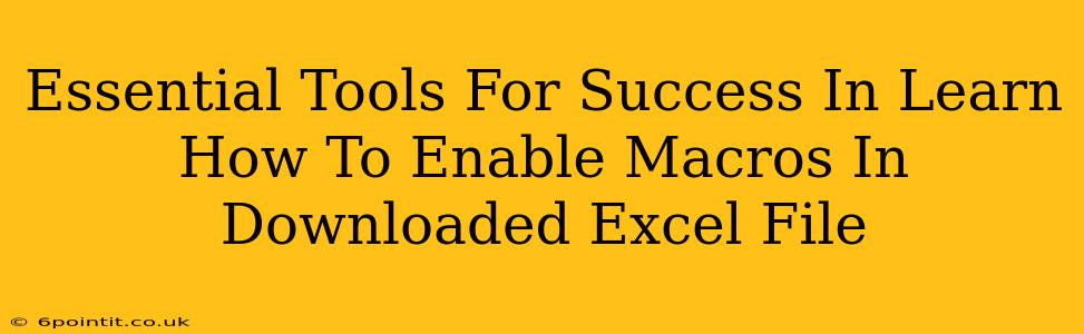 Essential Tools For Success In Learn How To Enable Macros In Downloaded Excel File