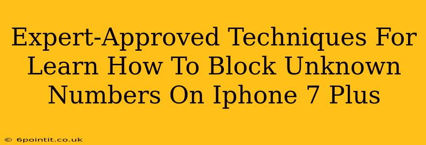 Expert-Approved Techniques For Learn How To Block Unknown Numbers On Iphone 7 Plus