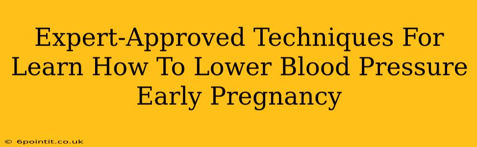 Expert-Approved Techniques For Learn How To Lower Blood Pressure Early Pregnancy