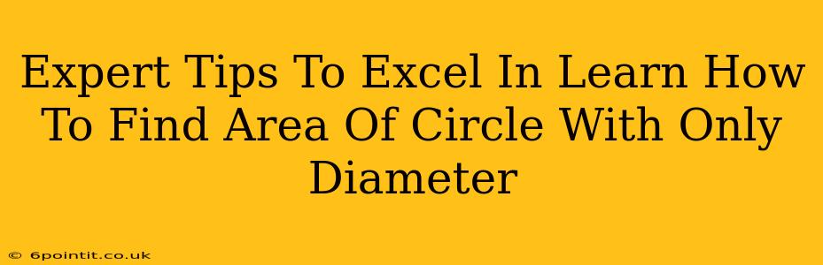 Expert Tips To Excel In Learn How To Find Area Of Circle With Only Diameter