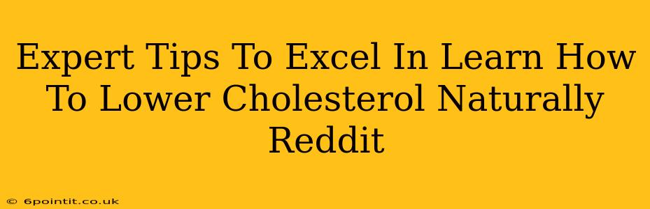 Expert Tips To Excel In Learn How To Lower Cholesterol Naturally Reddit