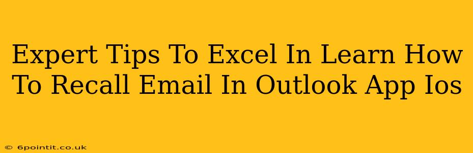 Expert Tips To Excel In Learn How To Recall Email In Outlook App Ios