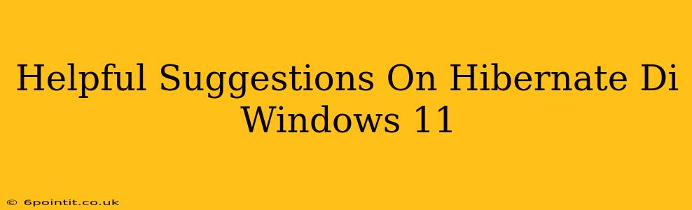 Helpful Suggestions On Hibernate Di Windows 11