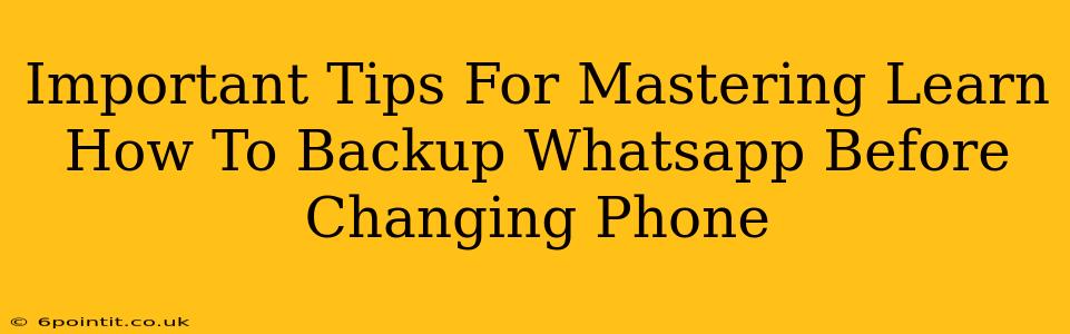 Important Tips For Mastering Learn How To Backup Whatsapp Before Changing Phone