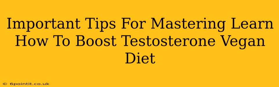 Important Tips For Mastering Learn How To Boost Testosterone Vegan Diet