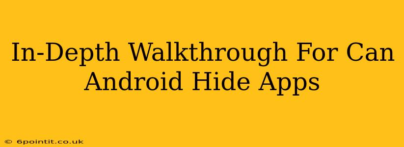 In-Depth Walkthrough For Can Android Hide Apps