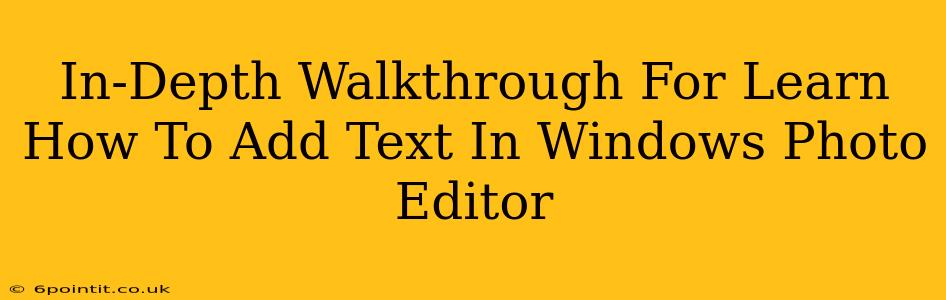 In-Depth Walkthrough For Learn How To Add Text In Windows Photo Editor