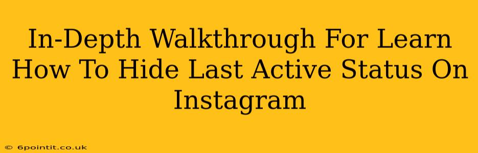 In-Depth Walkthrough For Learn How To Hide Last Active Status On Instagram