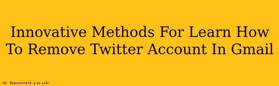 Innovative Methods For Learn How To Remove Twitter Account In Gmail