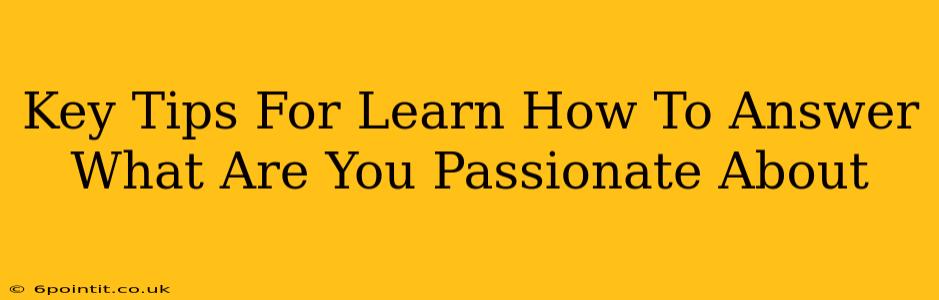 Key Tips For Learn How To Answer What Are You Passionate About