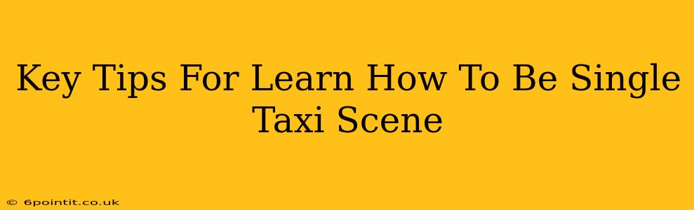 Key Tips For Learn How To Be Single Taxi Scene