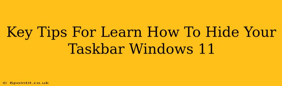 Key Tips For Learn How To Hide Your Taskbar Windows 11