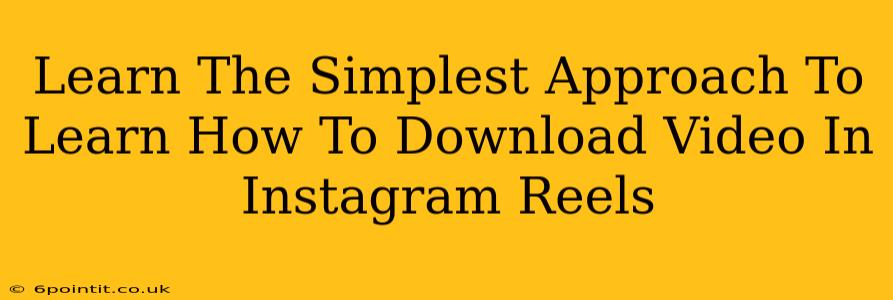 Learn The Simplest Approach To Learn How To Download Video In Instagram Reels