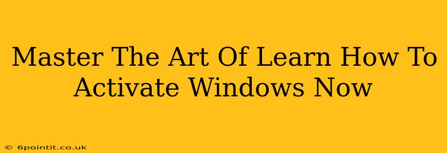 Master The Art Of Learn How To Activate Windows Now