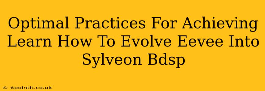 Optimal Practices For Achieving Learn How To Evolve Eevee Into Sylveon Bdsp