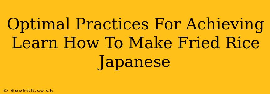 Optimal Practices For Achieving Learn How To Make Fried Rice Japanese