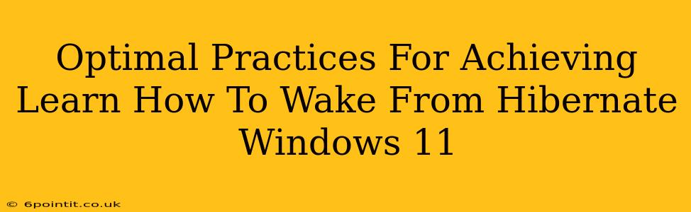 Optimal Practices For Achieving Learn How To Wake From Hibernate Windows 11