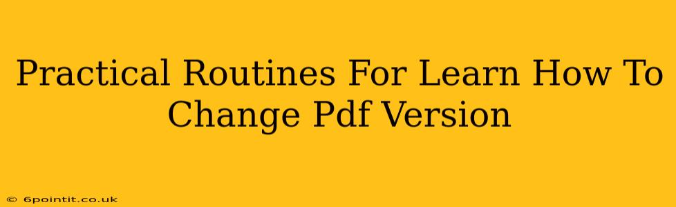 Practical Routines For Learn How To Change Pdf Version