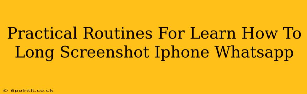 Practical Routines For Learn How To Long Screenshot Iphone Whatsapp