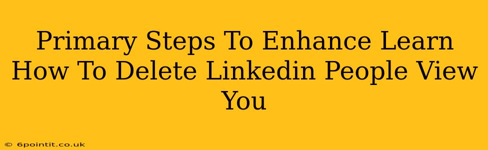 Primary Steps To Enhance Learn How To Delete Linkedin People View You