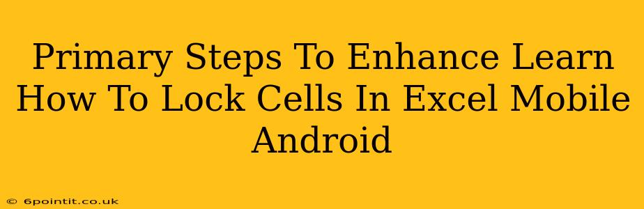 Primary Steps To Enhance Learn How To Lock Cells In Excel Mobile Android