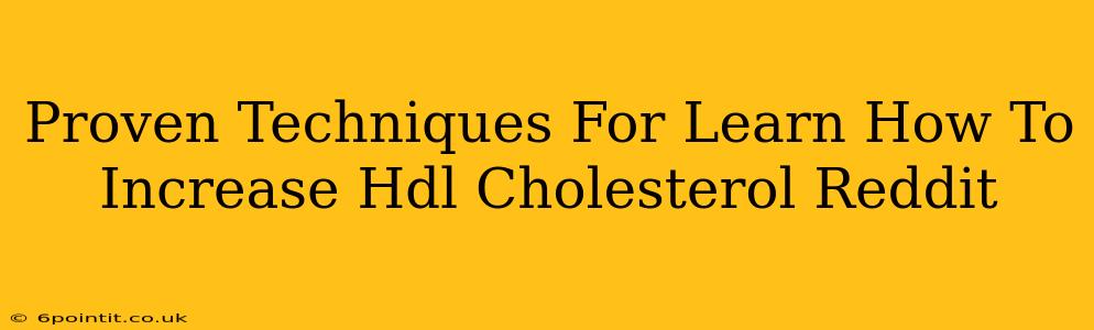 Proven Techniques For Learn How To Increase Hdl Cholesterol Reddit