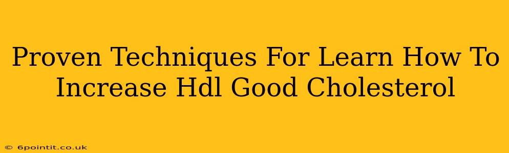 Proven Techniques For Learn How To Increase Hdl Good Cholesterol