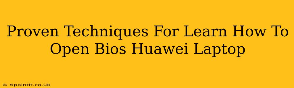 Proven Techniques For Learn How To Open Bios Huawei Laptop