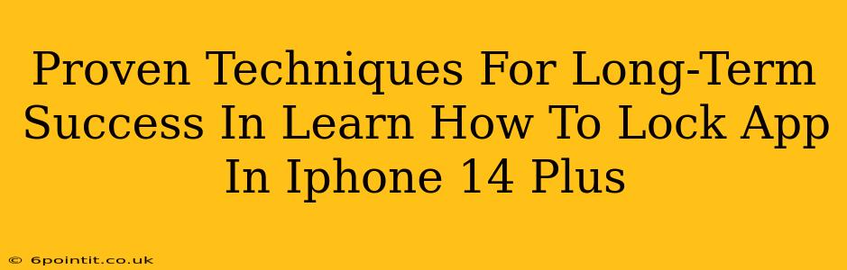 Proven Techniques For Long-Term Success In Learn How To Lock App In Iphone 14 Plus