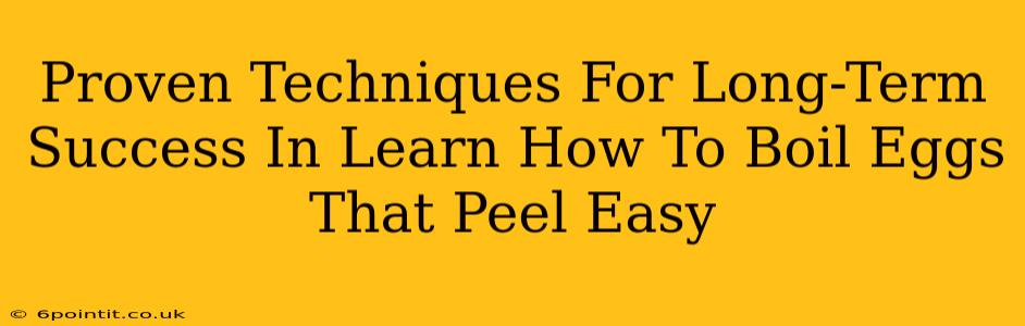 Proven Techniques For Long-Term Success In Learn How To Boil Eggs That Peel Easy