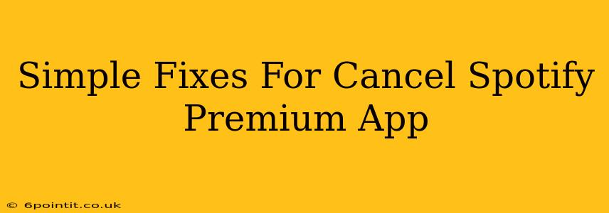 Simple Fixes For Cancel Spotify Premium App