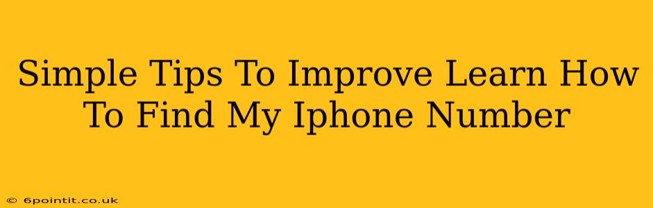 Simple Tips To Improve Learn How To Find My Iphone Number