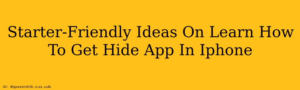 Starter-Friendly Ideas On Learn How To Get Hide App In Iphone