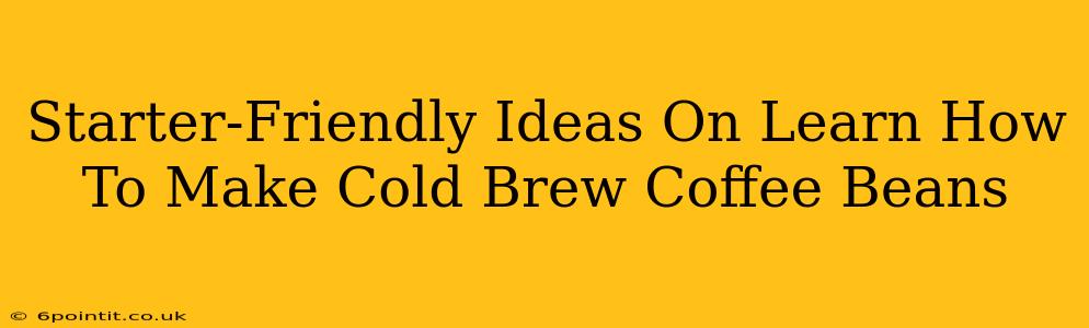 Starter-Friendly Ideas On Learn How To Make Cold Brew Coffee Beans