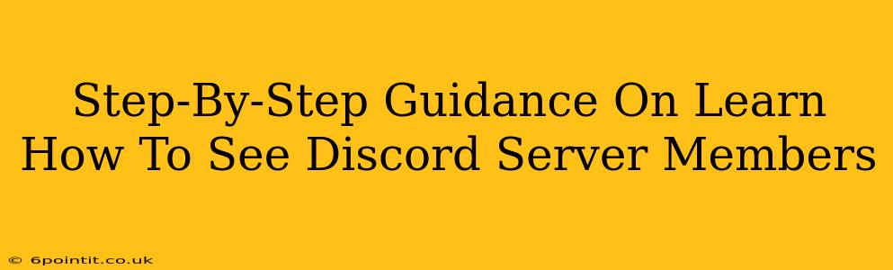 Step-By-Step Guidance On Learn How To See Discord Server Members