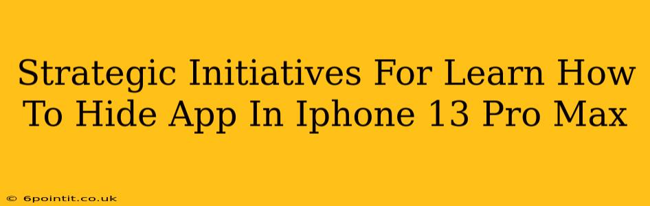 Strategic Initiatives For Learn How To Hide App In Iphone 13 Pro Max