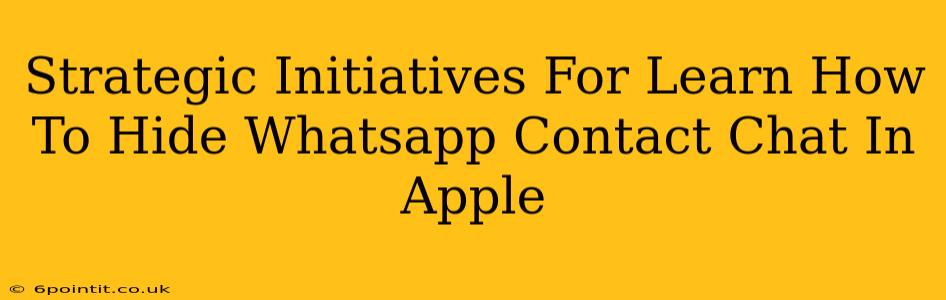 Strategic Initiatives For Learn How To Hide Whatsapp Contact Chat In Apple