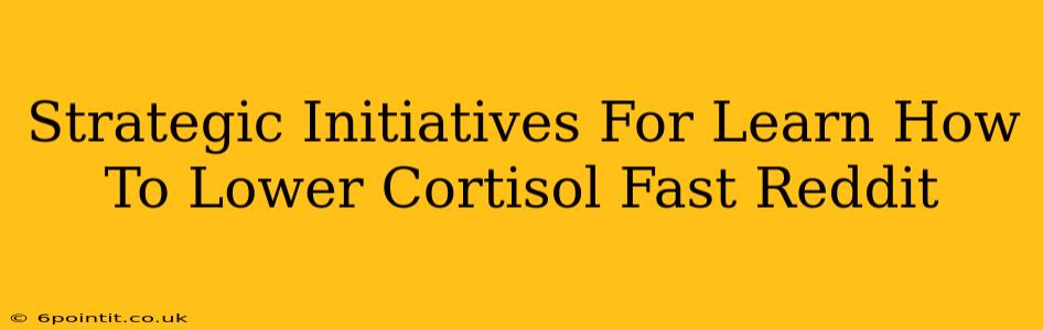 Strategic Initiatives For Learn How To Lower Cortisol Fast Reddit