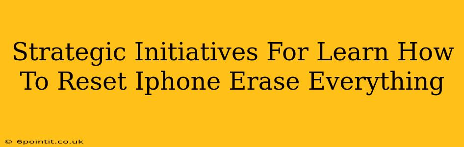 Strategic Initiatives For Learn How To Reset Iphone Erase Everything