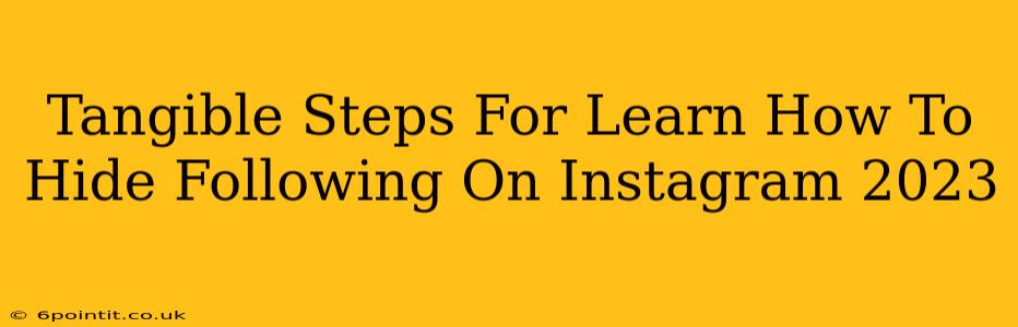 Tangible Steps For Learn How To Hide Following On Instagram 2023