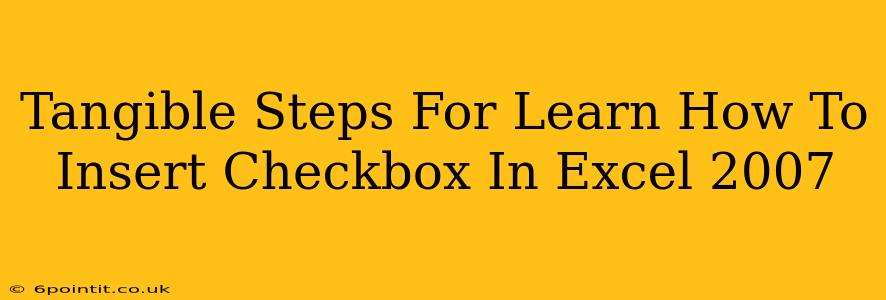 Tangible Steps For Learn How To Insert Checkbox In Excel 2007