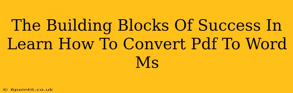 The Building Blocks Of Success In Learn How To Convert Pdf To Word Ms